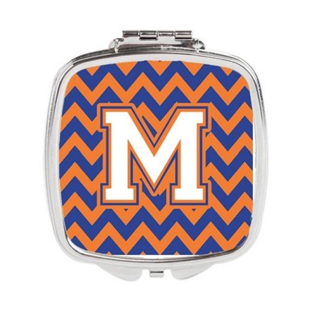 CAROLINES TREASURES Letter M Chevron Blue and Orange No.3 Compact Mirror CJ1060-MSCM